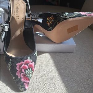 Gorgeous Christian Dior floral sling back pump, still in stores!